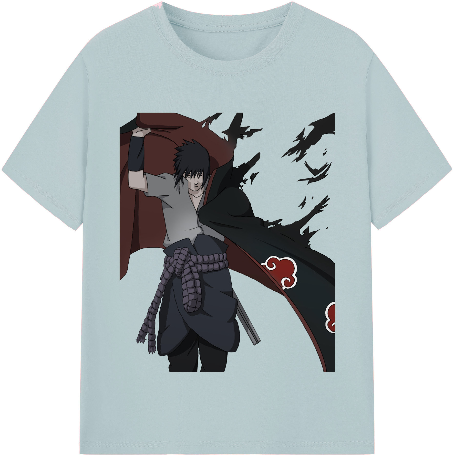 （画像用） NARUTO -ナルト- うちは サスケ Uchiha Sasuke 綿100％半袖Tシャツ（フロントプリント）